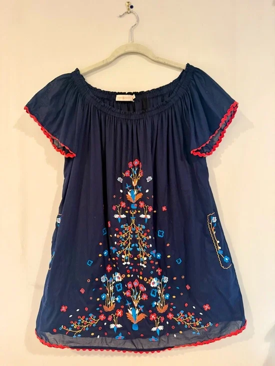 Tory Burch Embroidered Cover-Up Tunic, Large - Picture 3 of 6